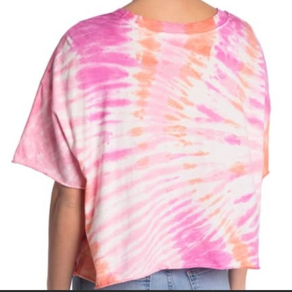NEW! Abound Pink Tye Dye Cropped Tee S - Picture 2 of 7